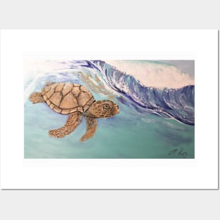 Sea Turtle Wave Posters and Art